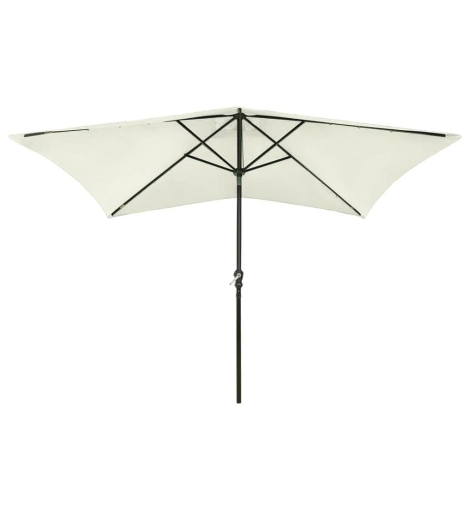 Parasol avec LED et mât en acier Sable 2x3 m