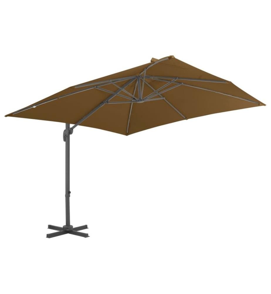 Ampelschirm mit Aluminium-Mast Taupe 300 x 300 cm