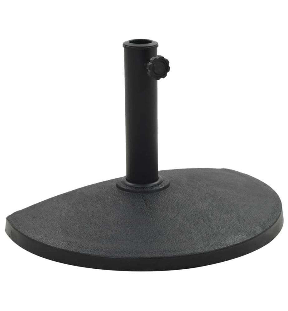 Socle demi-rond de parasol Polyrésine 9 kg Noir