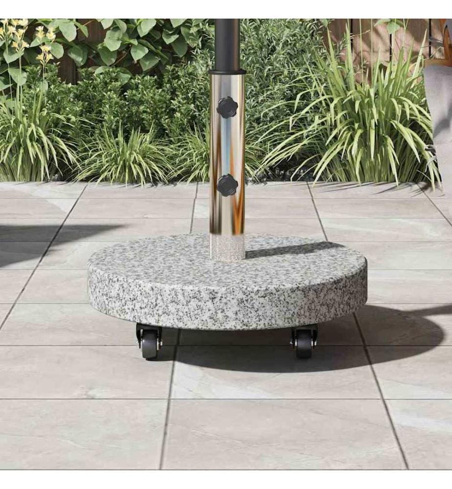 Sonnenschirmständer 29,8kg Grau Granit und Edelstahl Rund
