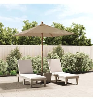 Sonnenschirm mit Holzmast Taupe 198x198x231 cm
