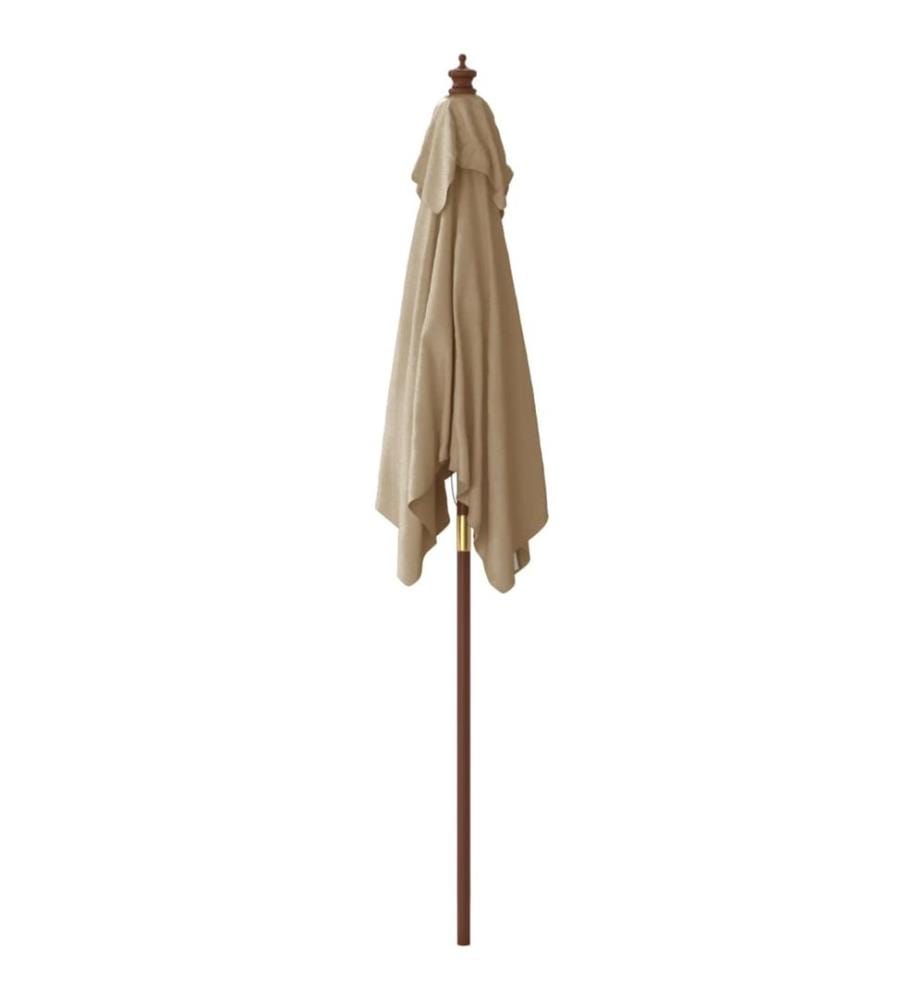 Sonnenschirm mit Holzmast Taupe 198x198x231 cm