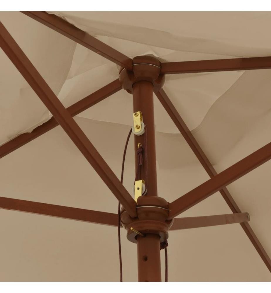 Sonnenschirm mit Holzmast Taupe 198x198x231 cm