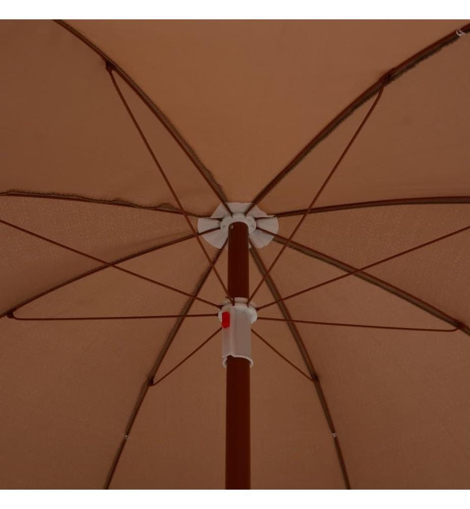 Parasol de jardin avec mât en acier 240 cm taupe