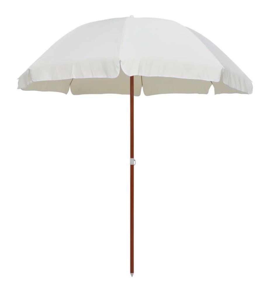 Sonnenschirm mit Stahl-Mast 240 cm Sandweiss