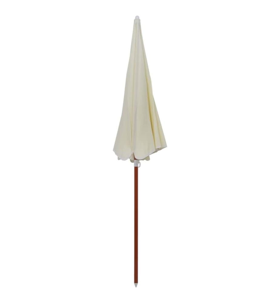 Sonnenschirm mit Stahl-Mast 240 cm Sandweiss