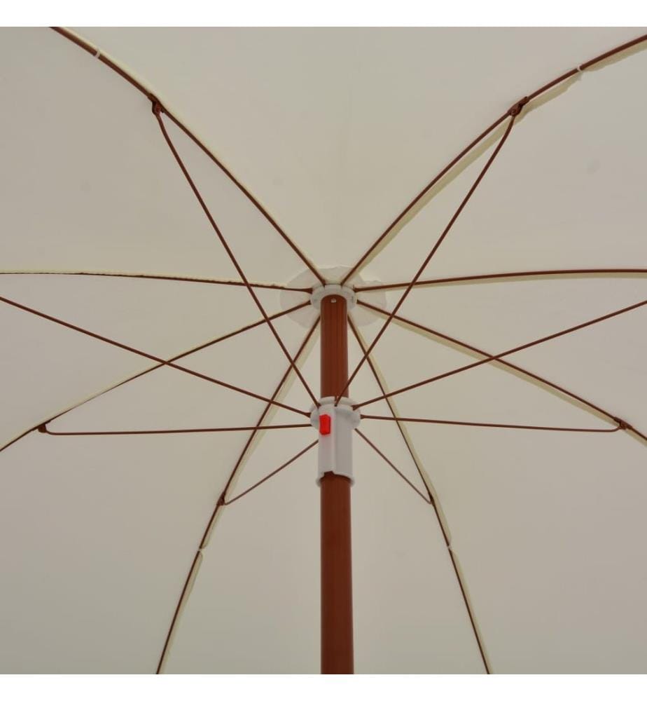 Sonnenschirm mit Stahl-Mast 240 cm Sandweiss
