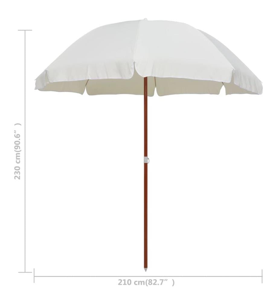 Sonnenschirm mit Stahl-Mast 240 cm Sandweiss