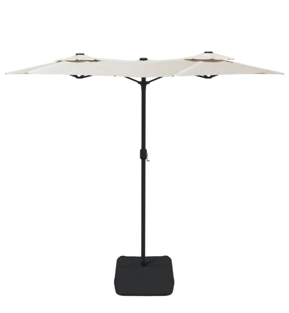Parasol de jardin à double tête blanc sable 316x145 cm