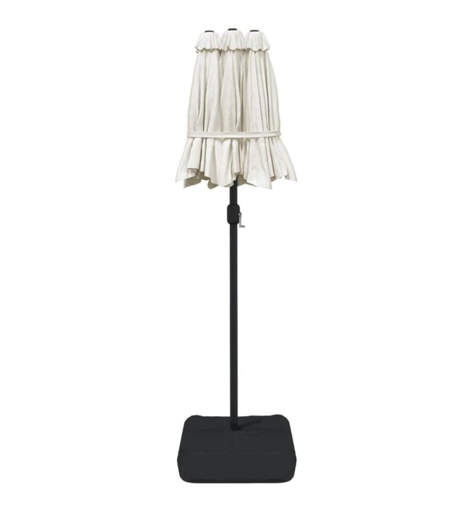 Parasol de jardin à double tête blanc sable 316x145 cm