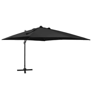 Ampelschirm mit LED-Beleuchtung 300 cm Schwarz