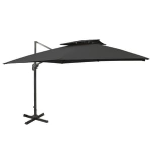 Ampelschirm mit Lüftung 300x300 cm Schwarz