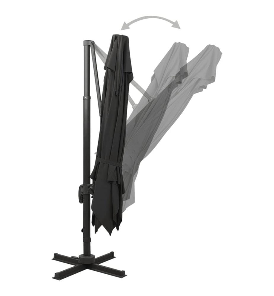 Ampelschirm mit Lüftung 300x300 cm Schwarz