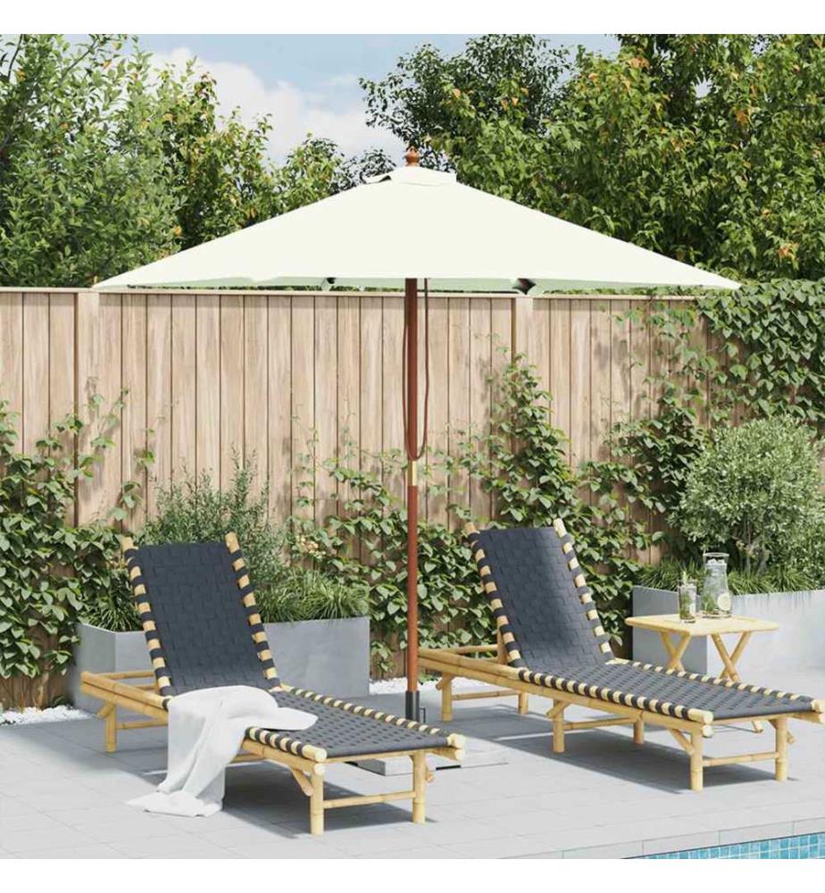 Sonnenschirm mit Holz-Mast 150x200 cm Sandweiss