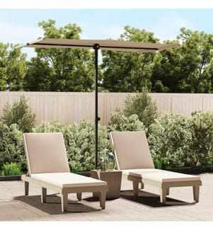 Sonnenschirm mit Aluminium-Mast 180x110 cm Taupe