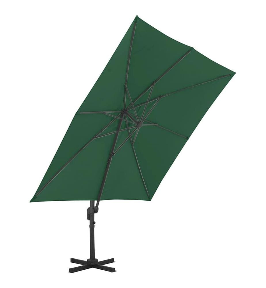 Ampelschirm mit Aluminium-Mast 400x300 cm Grün