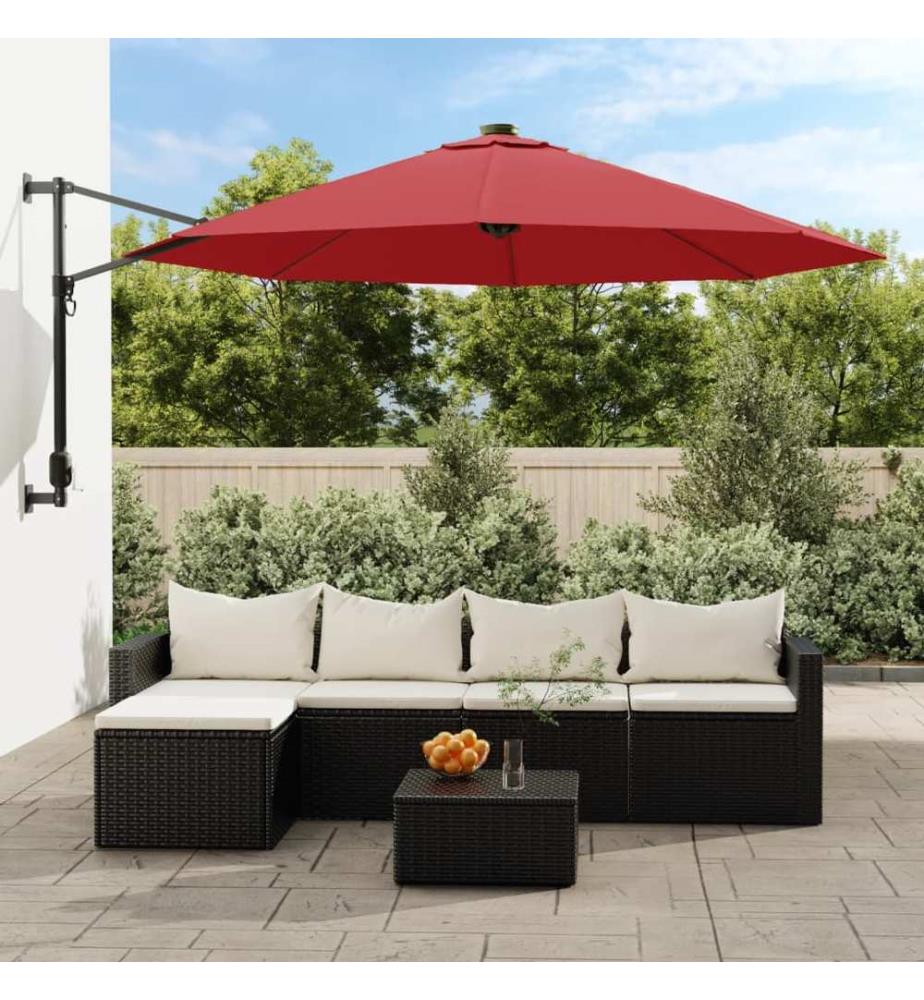 Wand-Sonnenschirm Knallrot 290 cm