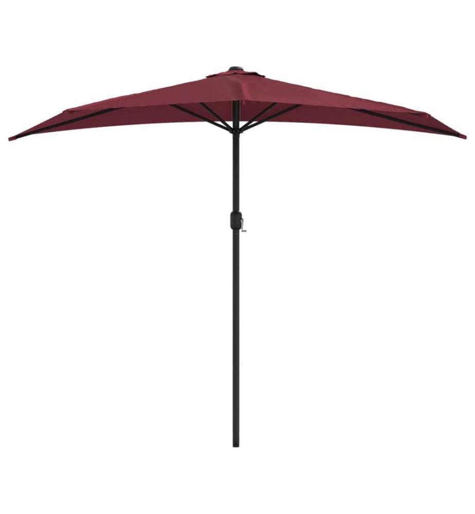 Balkon-Sonnenschirm Alu-Mast Bordeauxrot 270x144x222cm Halbrund