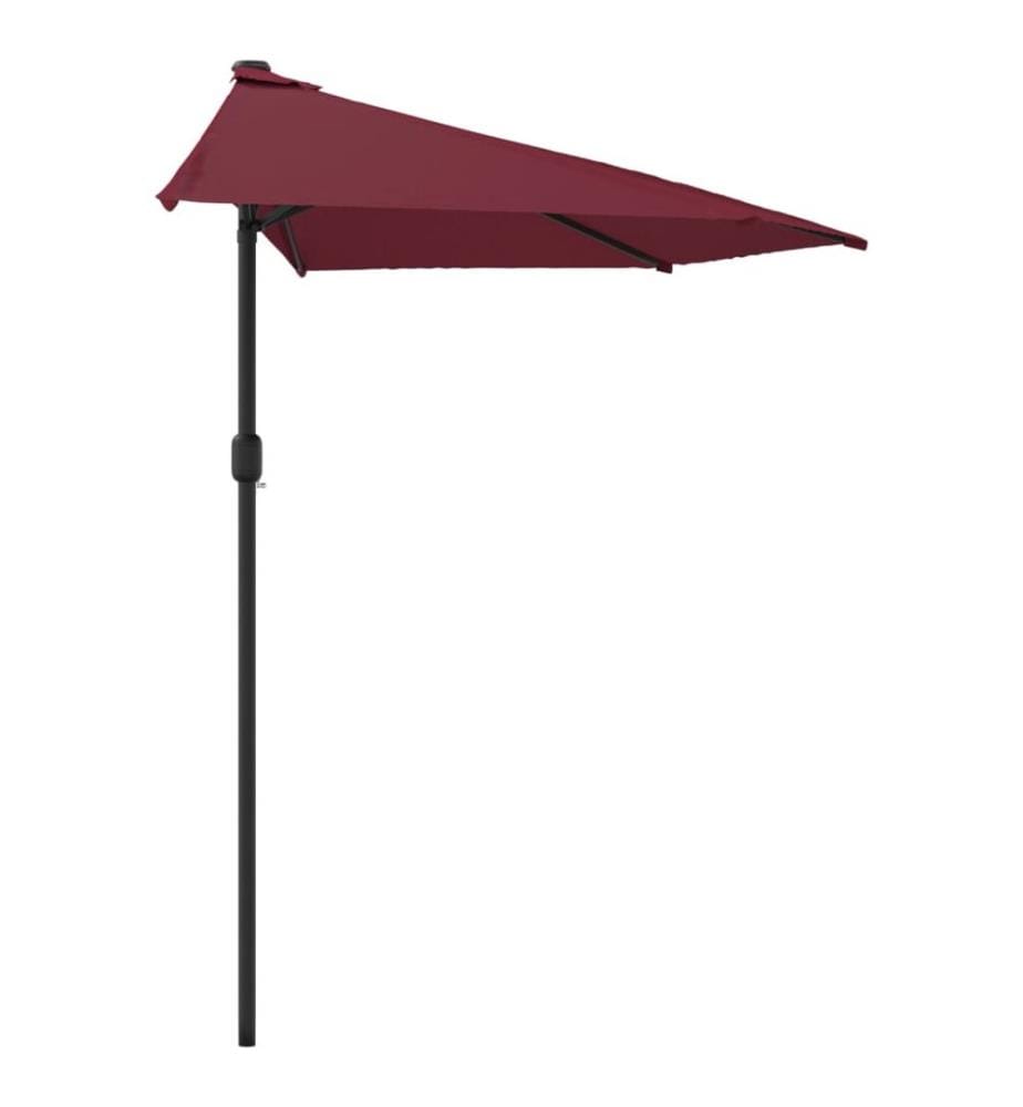 Balkon-Sonnenschirm Alu-Mast Bordeauxrot 270x144x222cm Halbrund