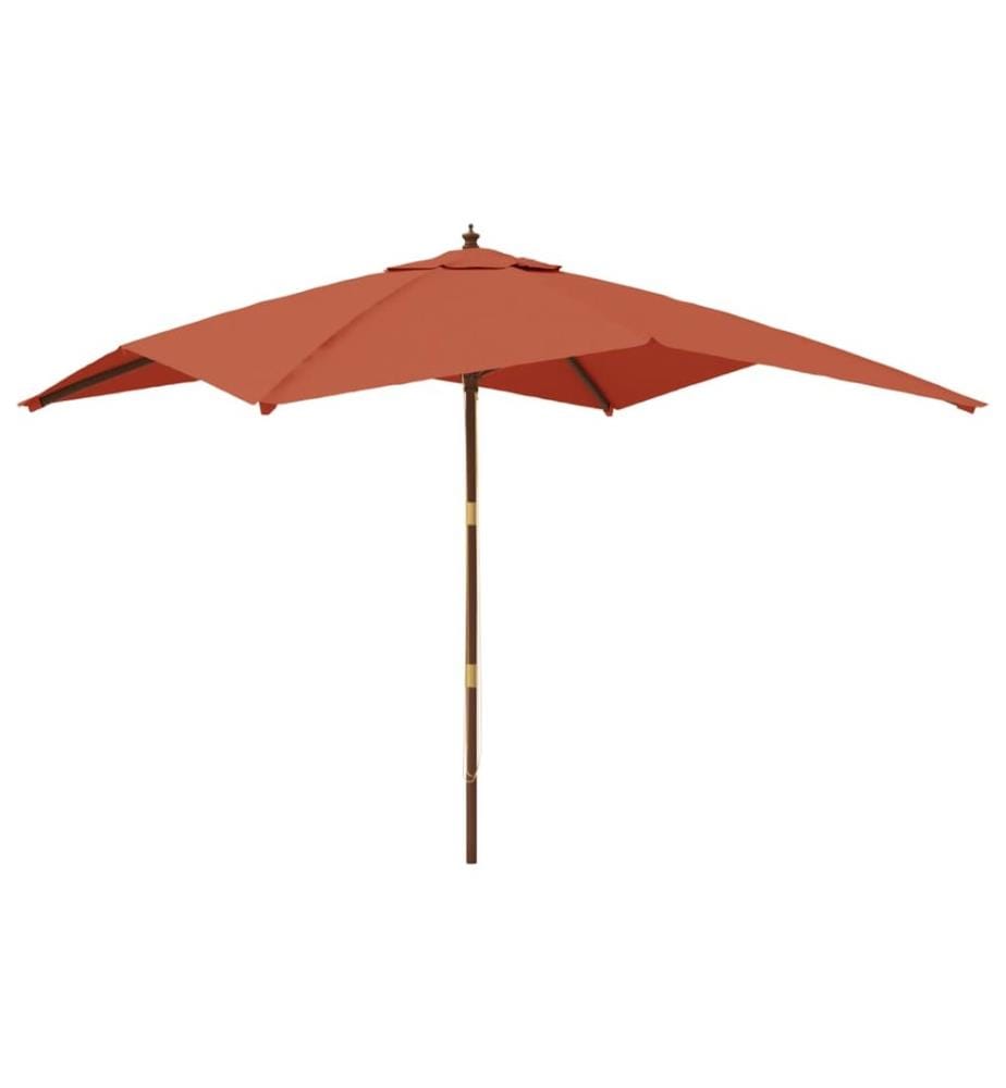 Sonnenschirm mit Holzmast Terrakotta 300x300x273 cm