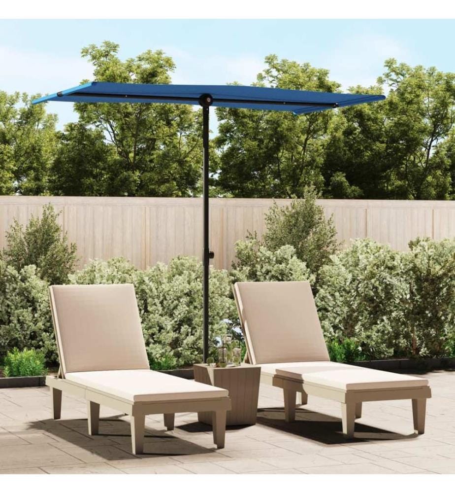 Sonnenschirm mit Aluminium-Mast 180x110 cm Azurblau