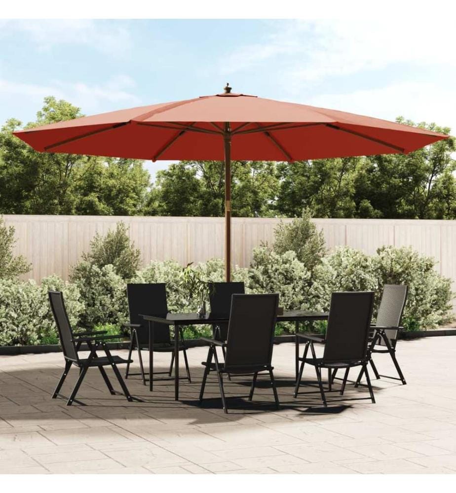 Sonnenschirm mit Holzmast Terrakotta 400x273 cm