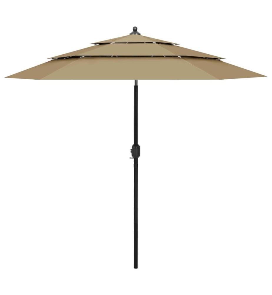Sonnenschirm mit Aluminium-Mast 3-lagig Taupe 2,5 m