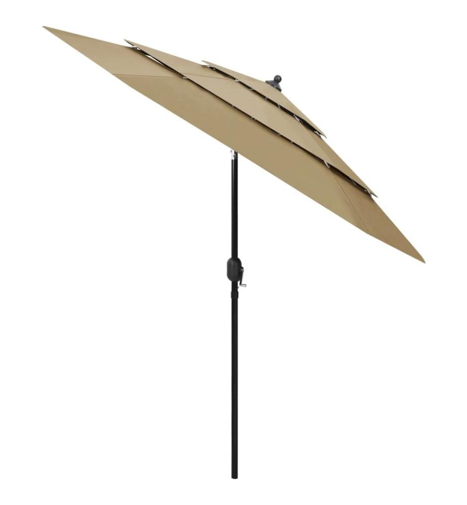 Sonnenschirm mit Aluminium-Mast 3-lagig Taupe 2,5 m