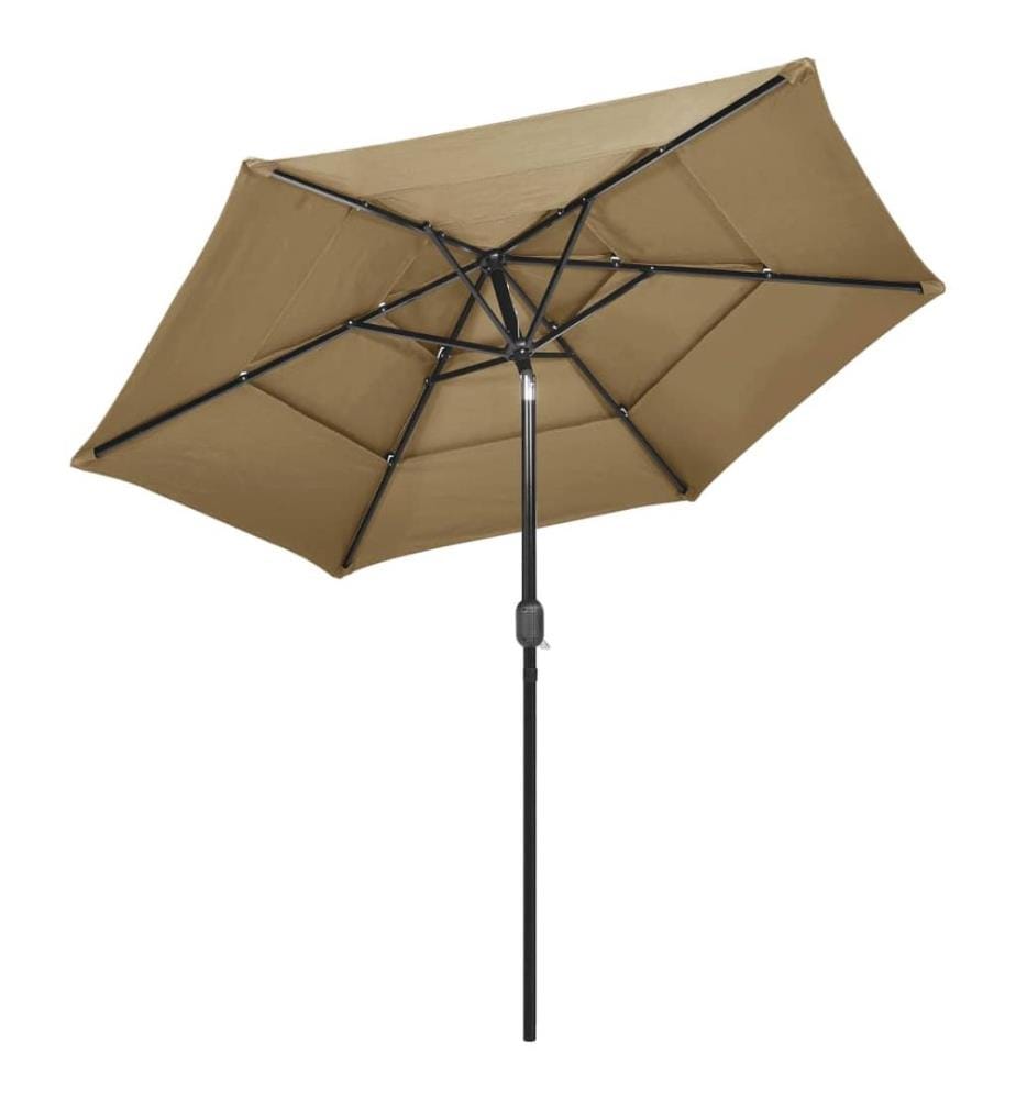 Sonnenschirm mit Aluminium-Mast 3-lagig Taupe 2,5 m