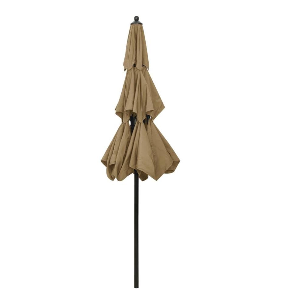 Sonnenschirm mit Aluminium-Mast 3-lagig Taupe 2,5 m