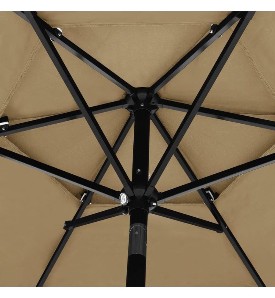 Sonnenschirm mit Aluminium-Mast 3-lagig Taupe 2,5 m