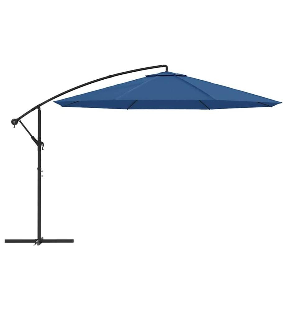 Ampelschirm mit Aluminium-Mast 350 cm Blau