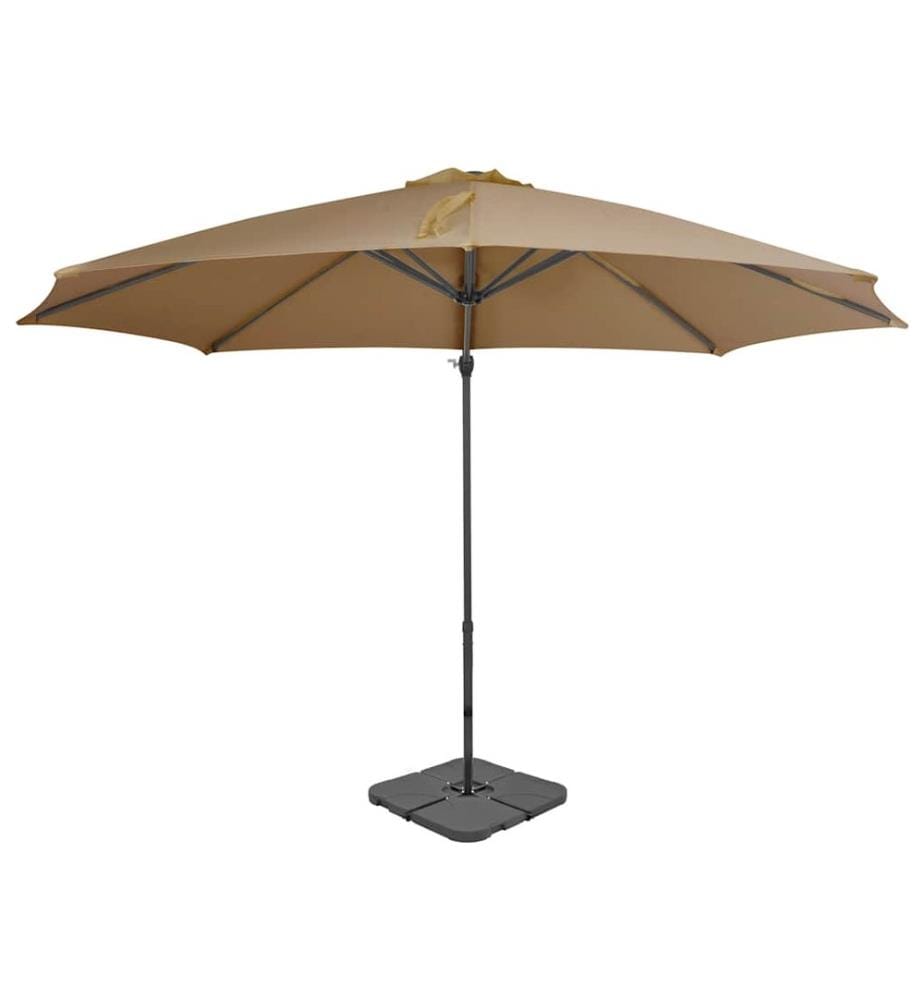 Sonnenschirm mit Tragbarem Sonnenschirmständer Taupe
