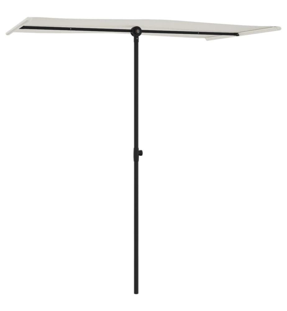 Parasol de jardin avec mât en aluminium 180x110 cm blanc sable