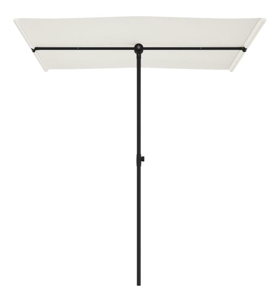 Parasol de jardin avec mât en aluminium 180x110 cm blanc sable