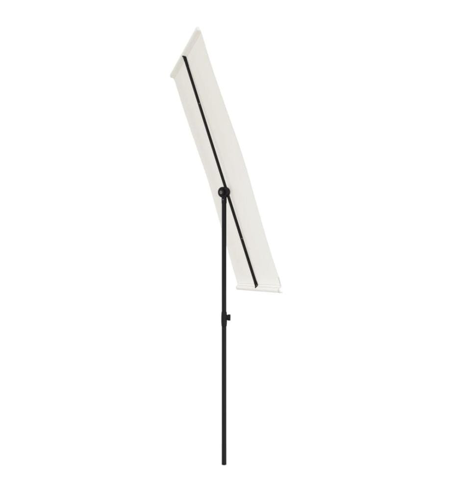 Parasol de jardin avec mât en aluminium 180x110 cm blanc sable