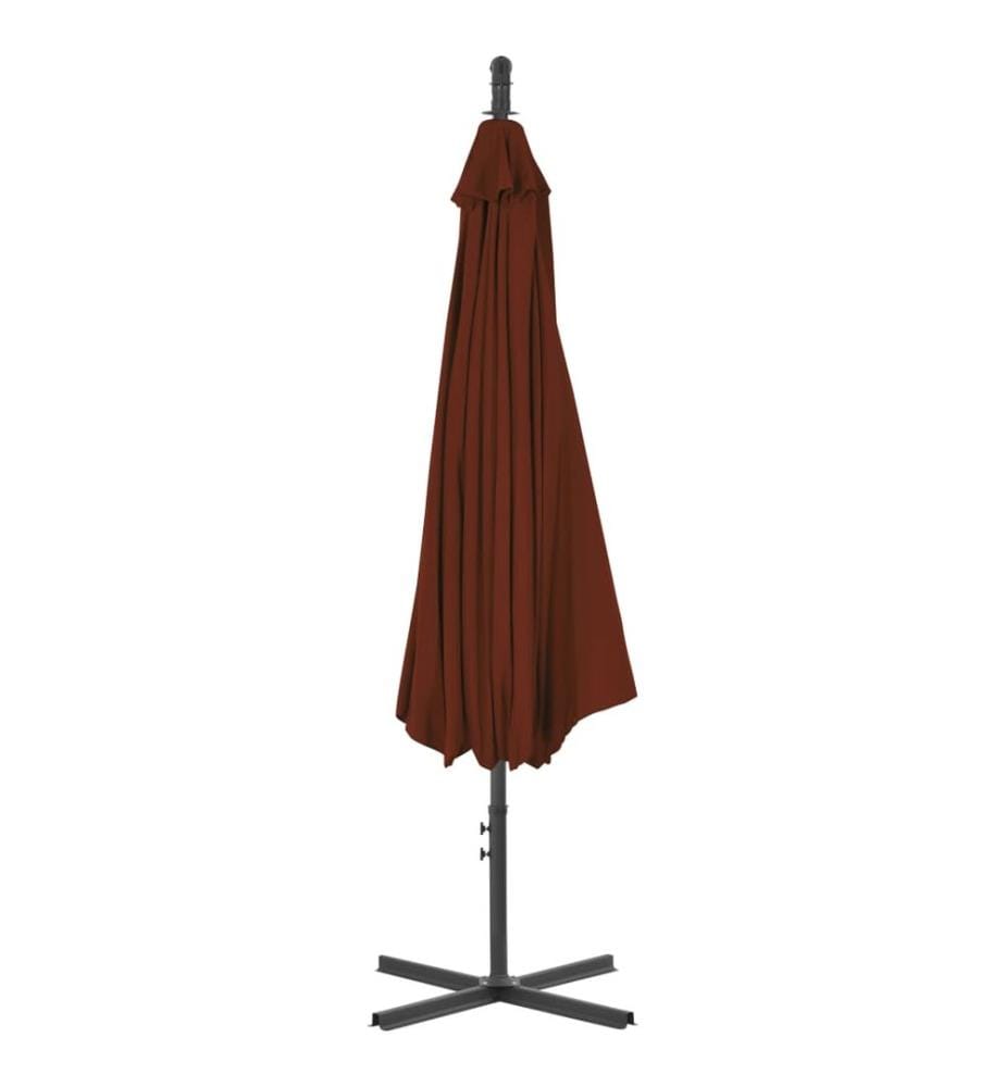 Ampelschirm mit Stahl-Mast 300 cm Terrakotta