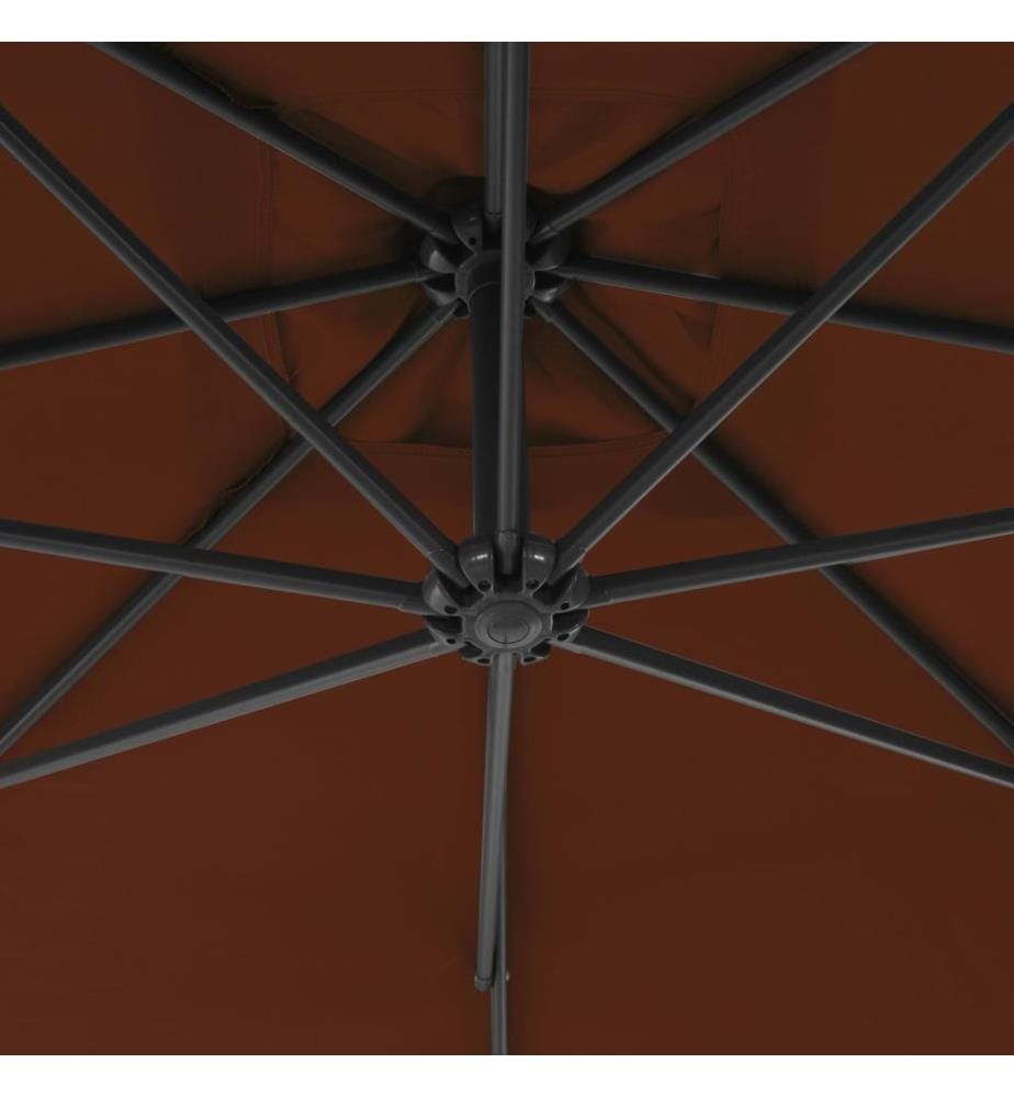 Ampelschirm mit Stahl-Mast 300 cm Terrakotta