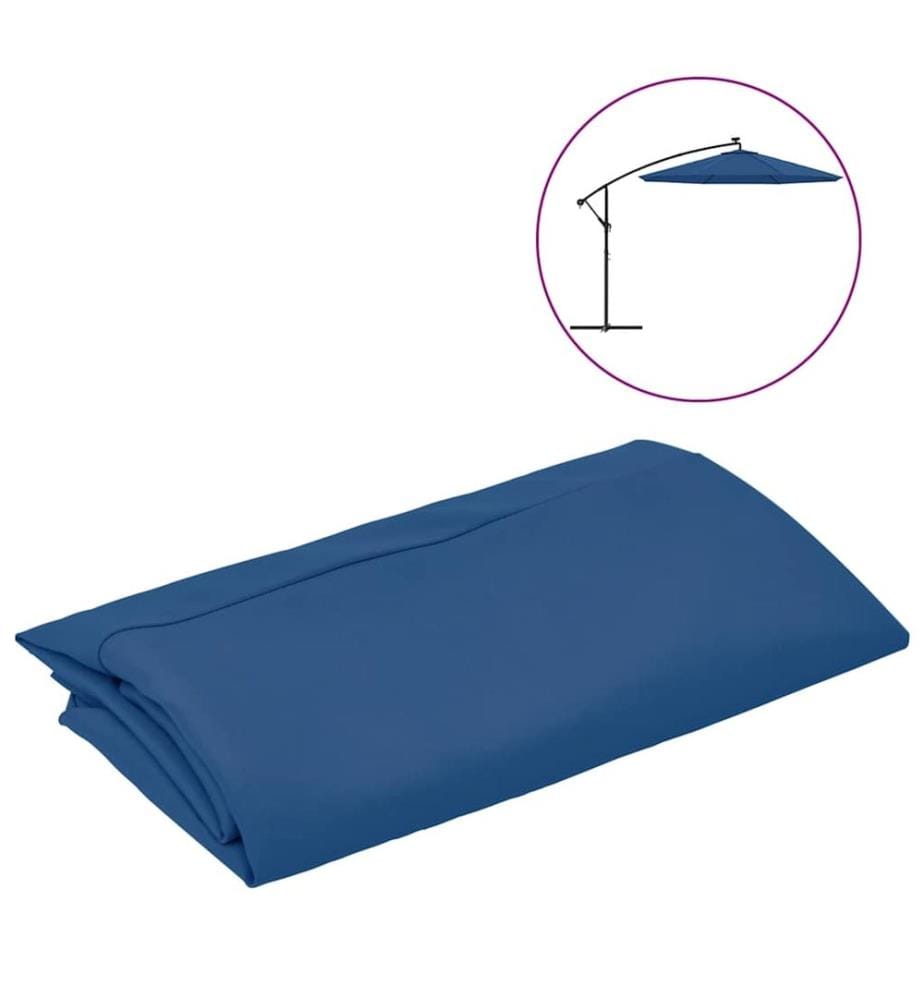 Tissu de remplacement pour parasol déporté Bleu azuré 350 cm