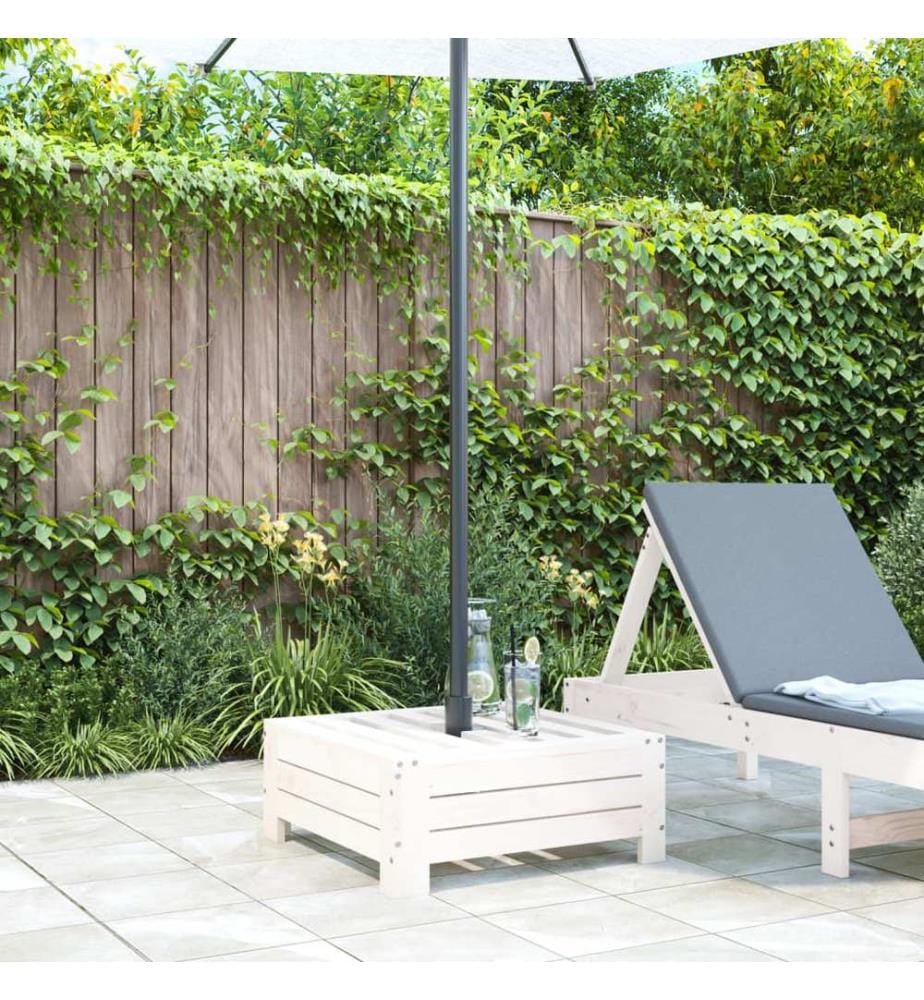 Couvercle de base de parasol blanc bois massif de pin