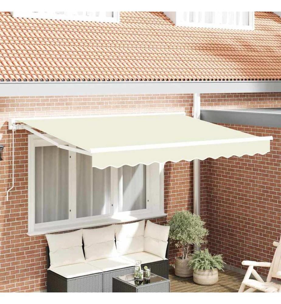 Cadre d'auvent Crème 250 x 200 cm Polyester avec revêtement PU