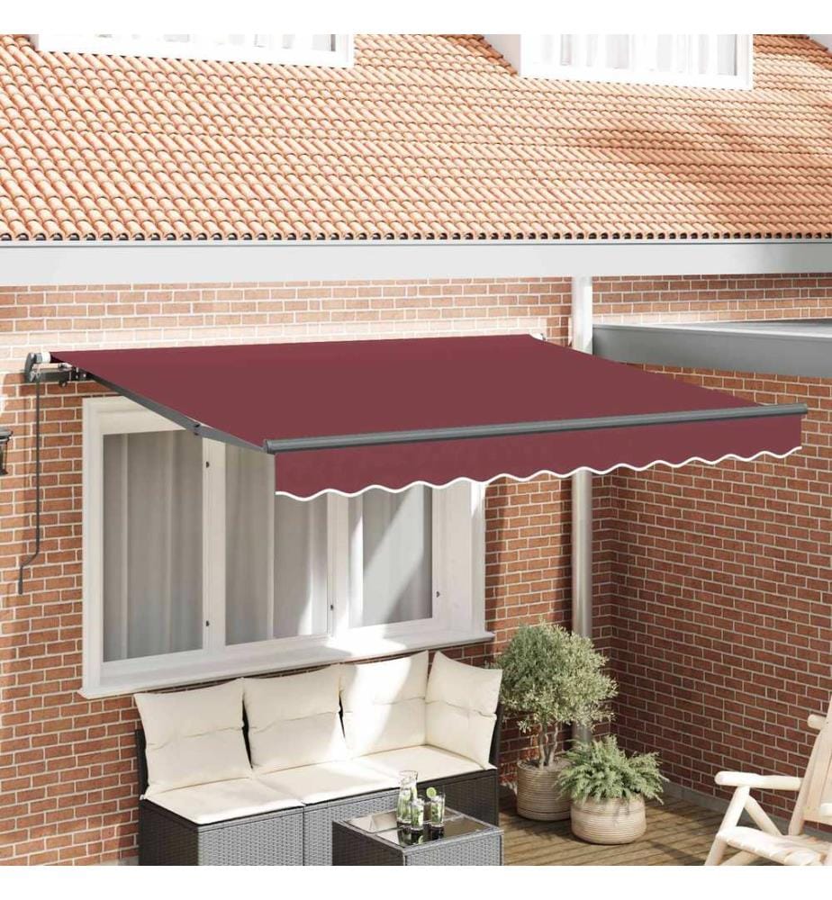 Einziehbare Markise Bordeauxrot 250 x 200 cm Stoff