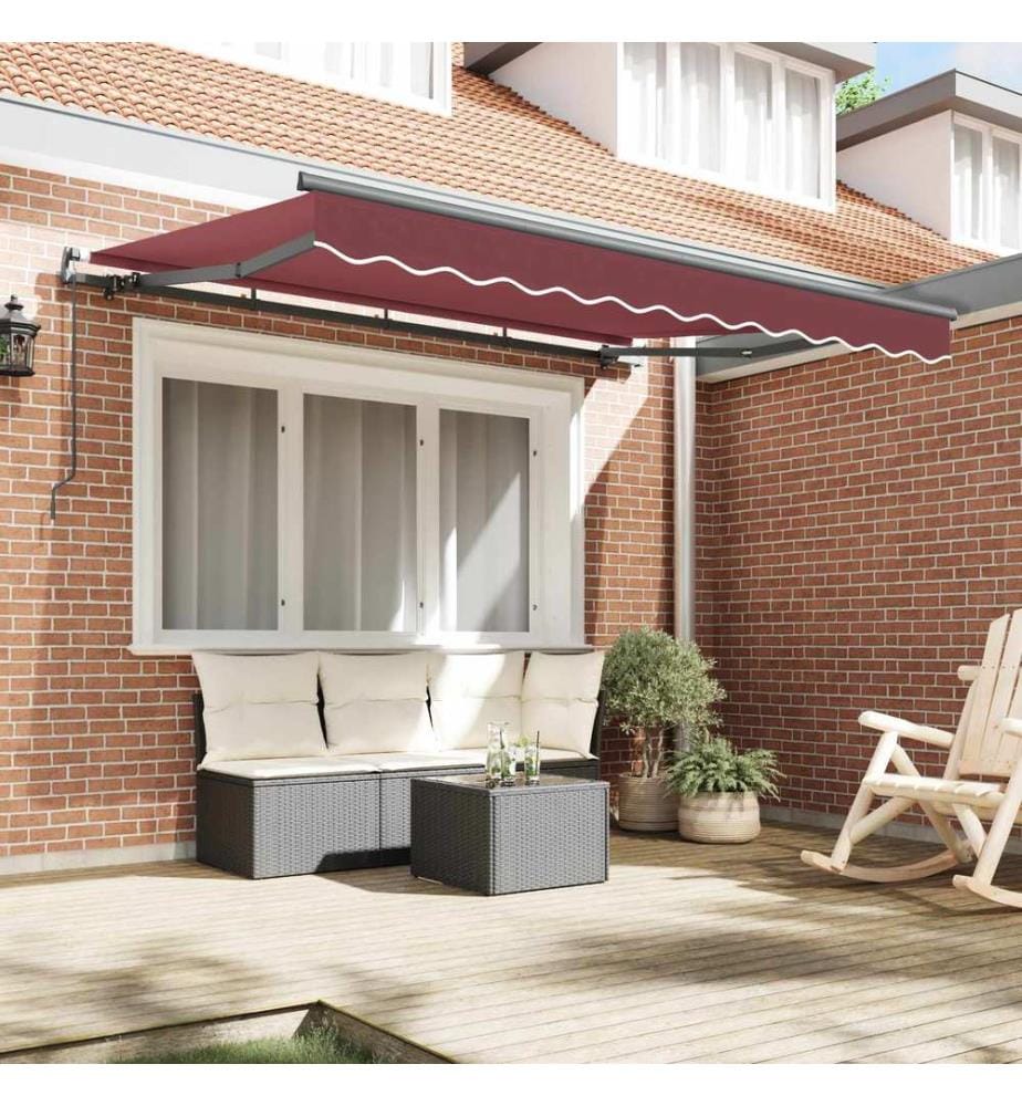 Einziehbare Markise Bordeauxrot 250 x 200 cm Stoff
