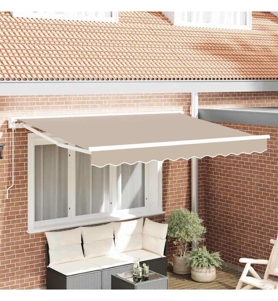Cadre d'auvent Beige 250 x 200 cm Polyester avec revêtement PU