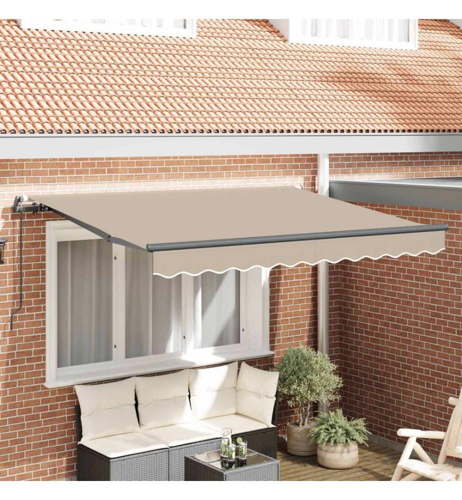 Einziehbare Markise Beige 250 x 200 cm Stoff
