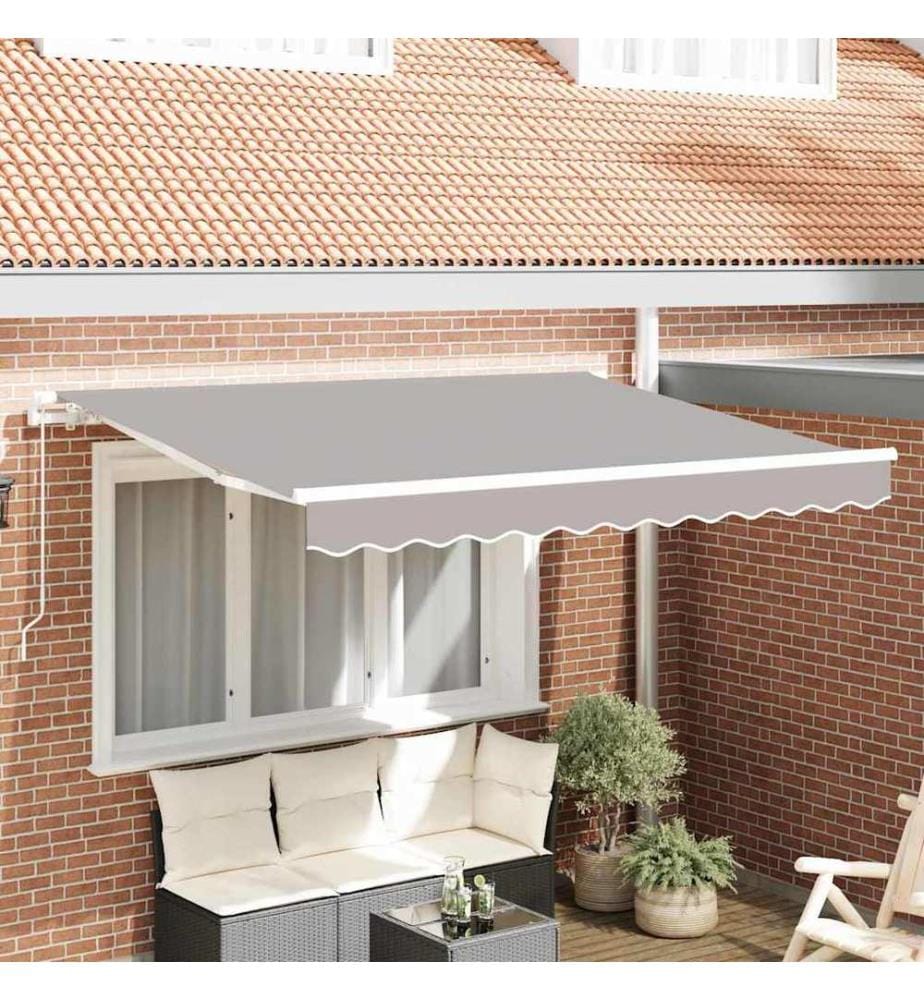 Einziehbare Markise Hellgrau 250 x 200 cm Stoff