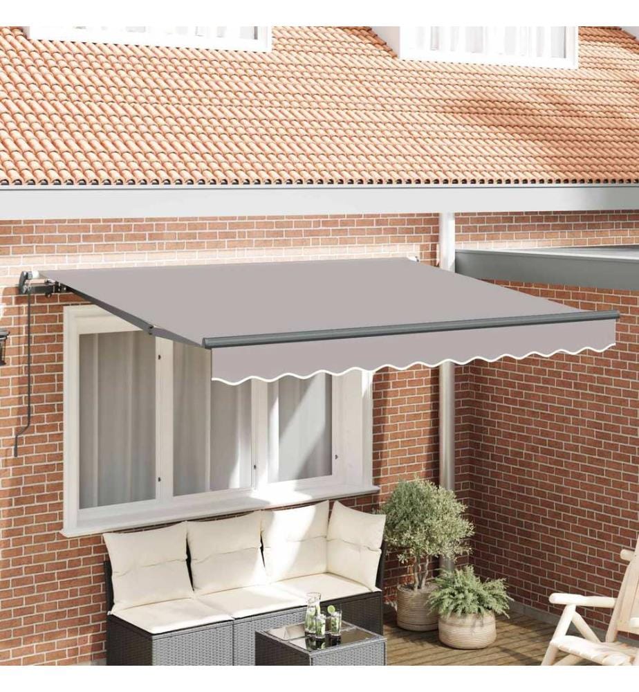 Einziehbare Markise Hellgrau 250 x 200 cm Stoff