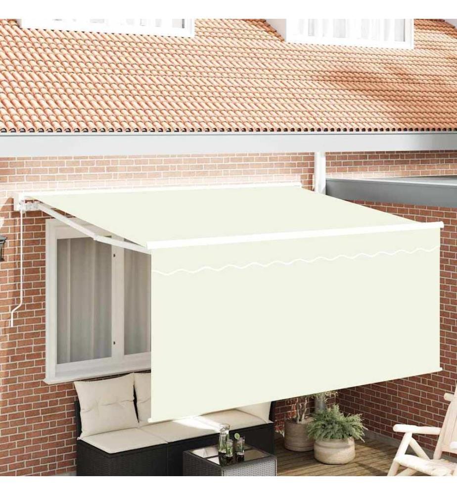 Einziehbare Markise Creme 300 x 200 cm Polyester und Aluminium