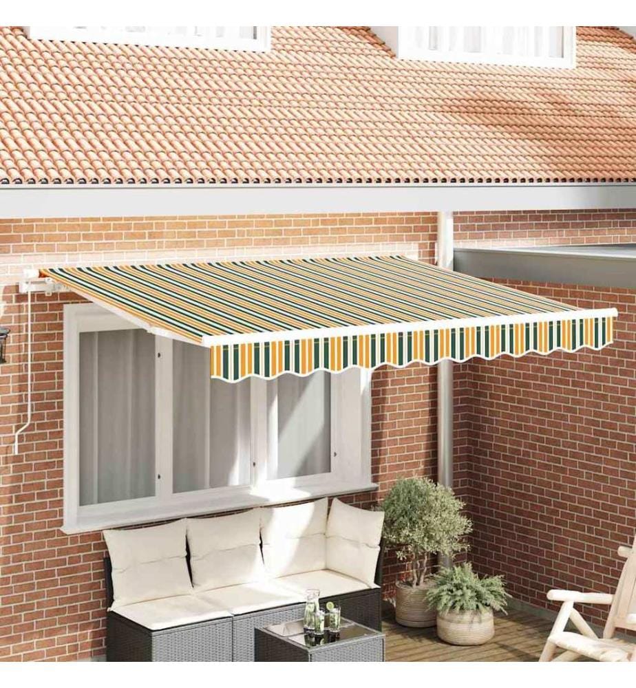 Auvent Rétractable Vert 300 x 200 cm tissu