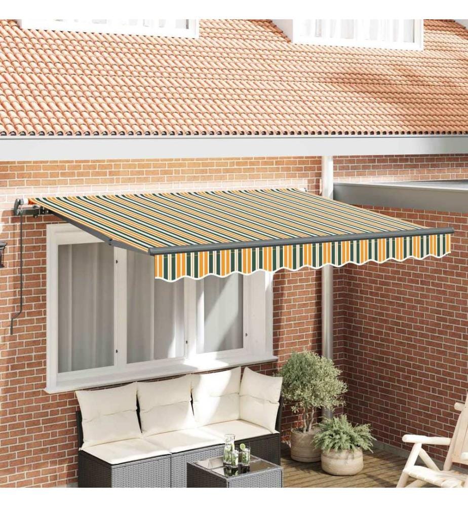 Auvent Rétractable Vert 300 x 200 cm tissu